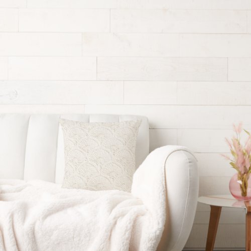 Cream White Faux Lace Throw Pillow