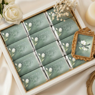 Cream White Floral Sweet 16 Sage Green ID1310 Hershey's Miniatures