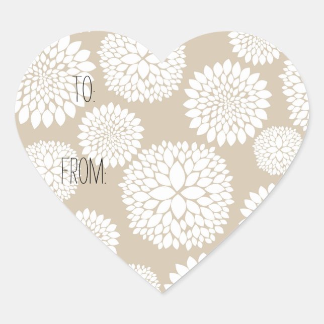 Cream White Flowers Gift Tag (Front)