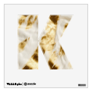 Cream White Gold Glam Cowhide Letter Wall Decal