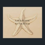 Cream White Gold Starfish Beach  Wood Wall Art<br><div class="desc">Cream White Gold Starfish Beach</div>