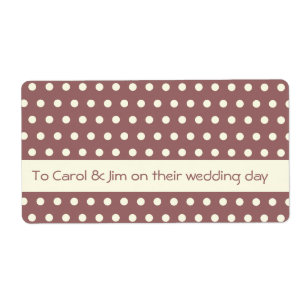 Cream White Ivory Polka Dot Pattern Label