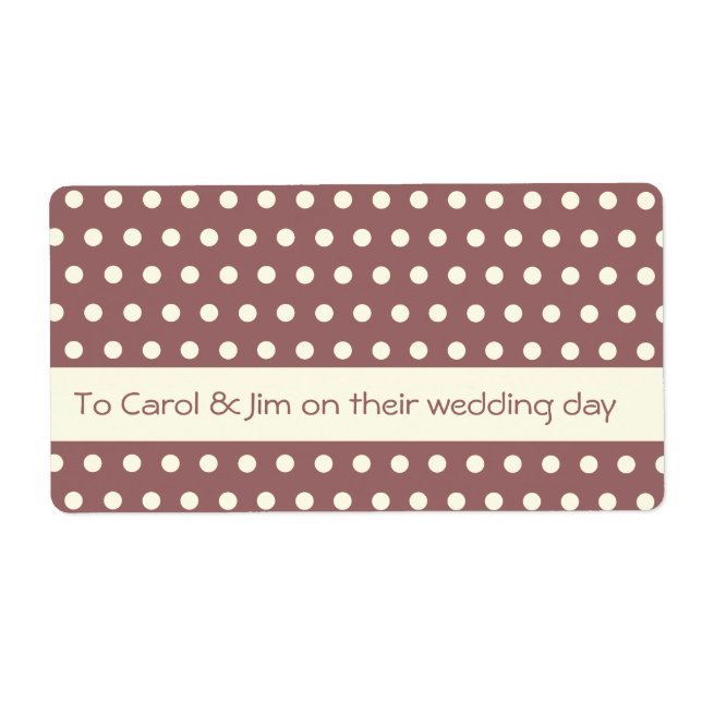Cream White Ivory Polka Dot Pattern Label (Front)