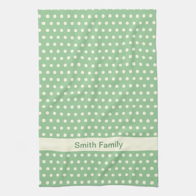 Cream White Ivory Polka Dot Pattern Towel (Vertical)