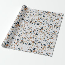 Cream White Modern Terrazzo Texture Pattern