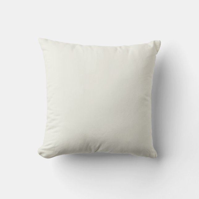 Cream White Solid Color Throw Pillow (Front)