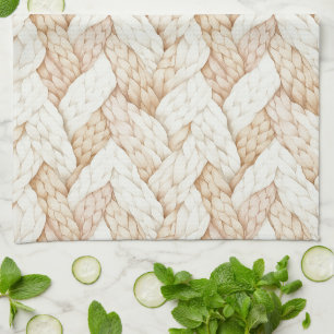 Cream White Weaves Kitchen Towel