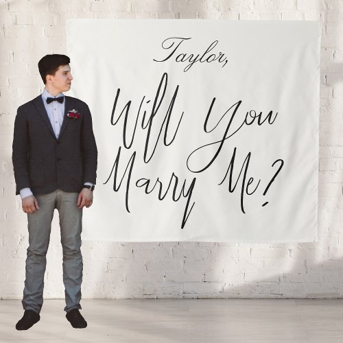 Cream Will You Marry Me Marriage Proposal Tapestry