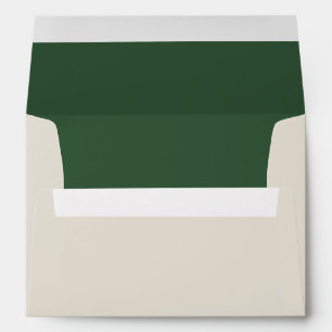 Cream with Green Liner   Personalized Envelope