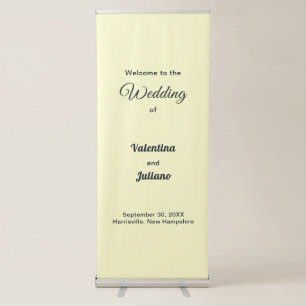 Cream with Slate Text Wedding Retractable Banner