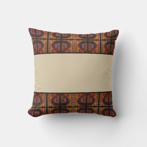 Cream with Warm Accent Ethiopian Traditional   Throw Pillow