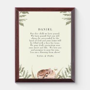 Cream Woodland Animal Prayer for Child Award Plaque