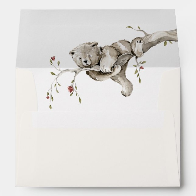 Cream Woodland Baby Shower Envelope (Back (Bottom))