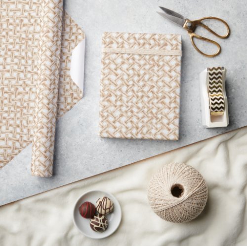 Cream Woven Basket   Wrapping Paper