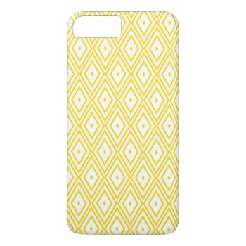 Cream Yellow And White Diamond Pattern Iphone 8 Plus/7 Plus Case by greatgear at Zazzle