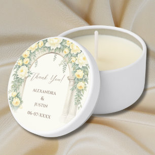 Cream Yellow Italian Floral Arch Wedding Thank You Mini Candle Favors