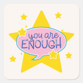 Cream & Yellow Star Motivational Circle Sticker