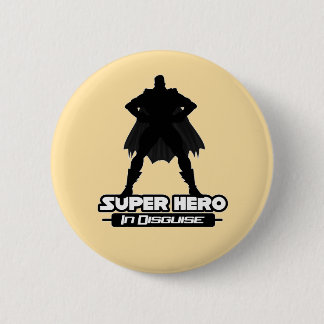 Cream Yellow Super Hero In Disguise Classic Hero Button