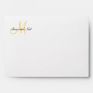 Cream Yellow Wedding Invitation Envelope