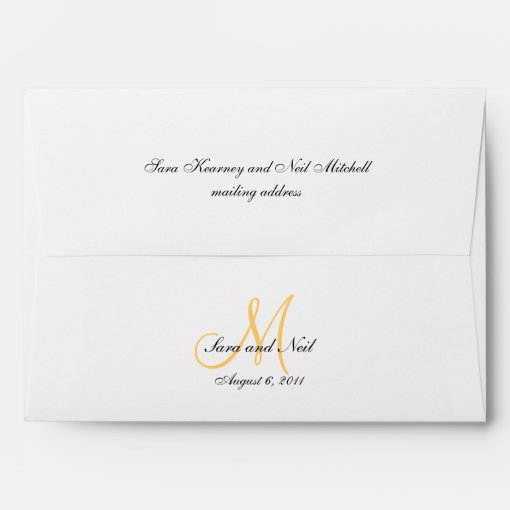 Cream Yellow Wedding Invitation Envelopes | Zazzle