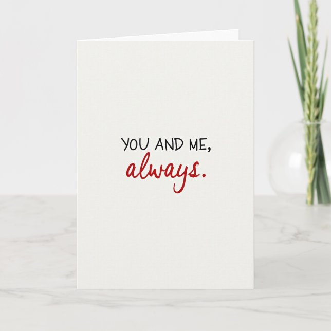 Cream You And Me Always Card (Front)
