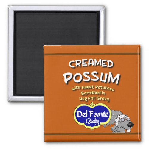 Creamed Possum soup can label magnet