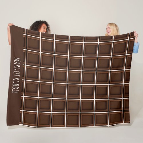 Creami Chocolate Una Quadrata Modern Pattern Fleece Blanket