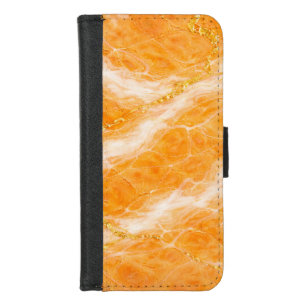 Creamsicle Marble with Ivory Swirls & Gold Veining iPhone 8/7 Wallet Case