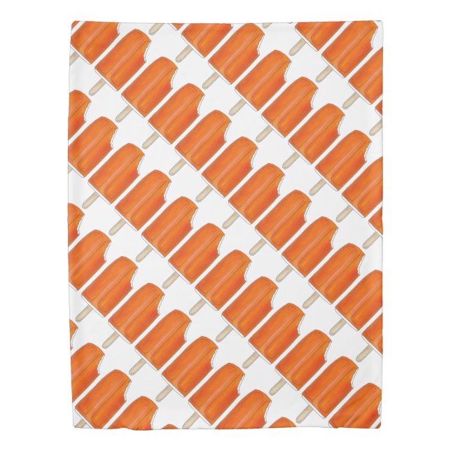 Creamsicle Orange Creme Ice Cream Popsicle Pop Duvet Cover (Front)