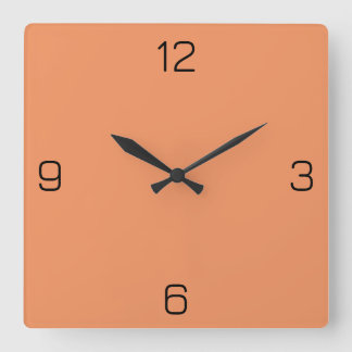 Creamsicle Orange F19360 Color - Add a Name Option Square Wall Clock