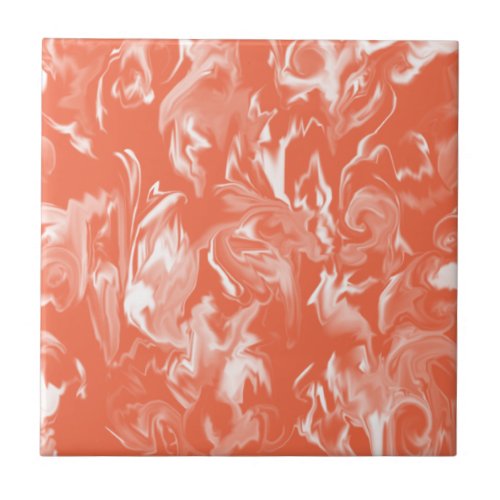 Creamsicle Orange  White Mixed Color Tile