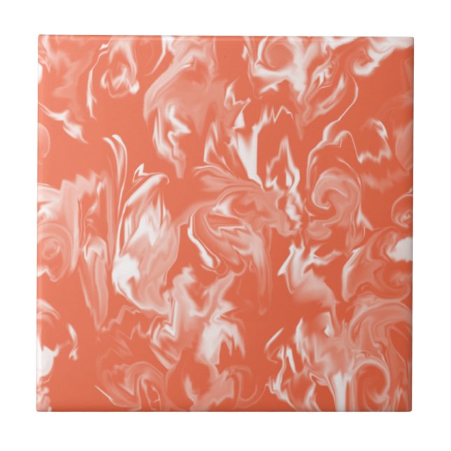 Creamsicle Orange & White Mixed Color Tile (Front)