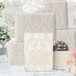 Creamy Almond White Damask Add Name Congratulation Wrapping Paper<br><div class="desc">A creamy almond white and white damask wedding wrapping paper with the bride and groom's name and numeric wedding date with Congratulations on the wrapping paper.</div>