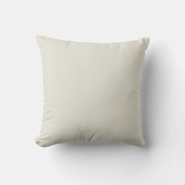 Creamy Beige Solid Color Throw Pillow (Front)
