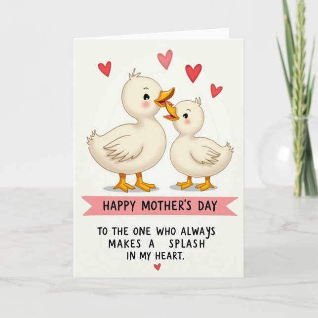 Creamy Birds Mothers Day Card (Front)