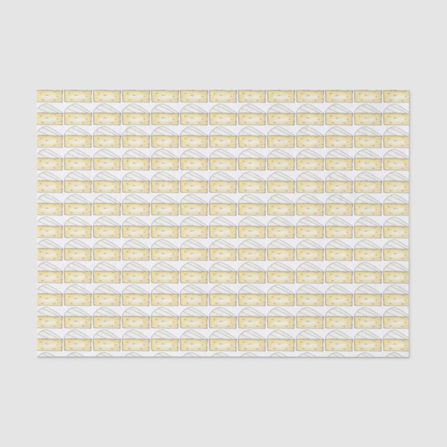 Creamy Brie Cheese Wedge Foodie French Food Print Tissue Paper (Front)