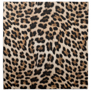 Creamy Brown Black Leopard Cloth Napkin