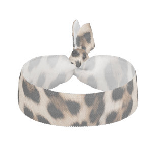 Creamy Brown Black Leopard Elastic Hair Tie