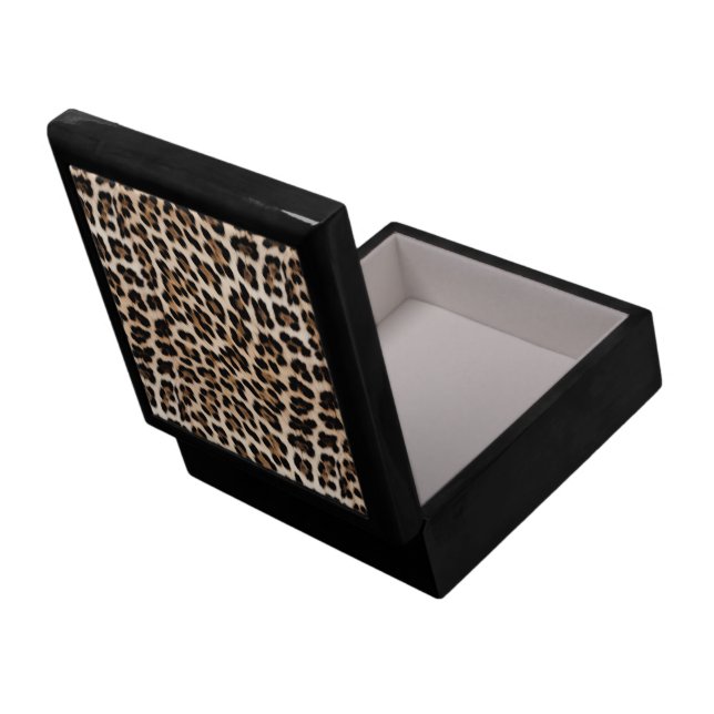 Creamy Brown Black Leopard Gift Box (Back Open)