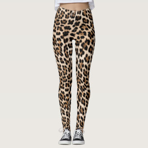 Creamy Brown Black Leopard Leggings