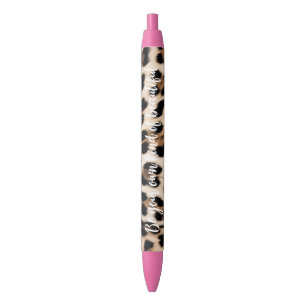 Creamy Brown Black Leopard Pen