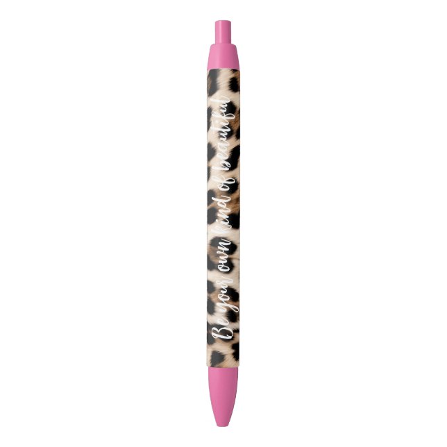 Creamy Brown Black Leopard Pen (Front Vertical)
