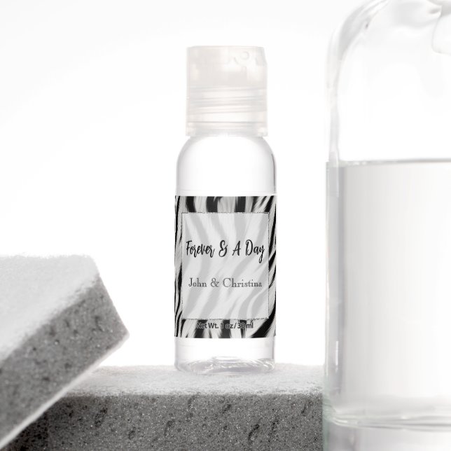 Creamy Brown Black Leopard Print Animal Wedding Hand Sanitizer (Insitu)