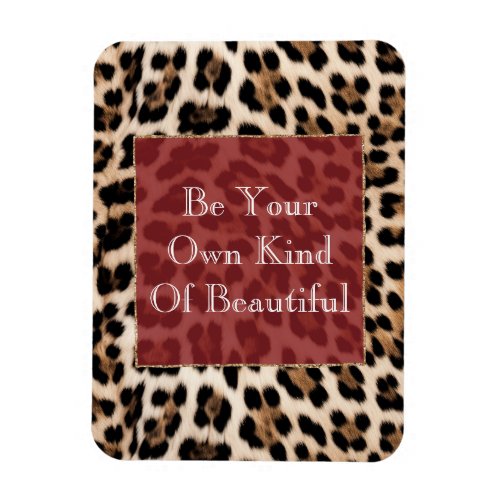 Creamy Brown Black Leopard Print  Magnet