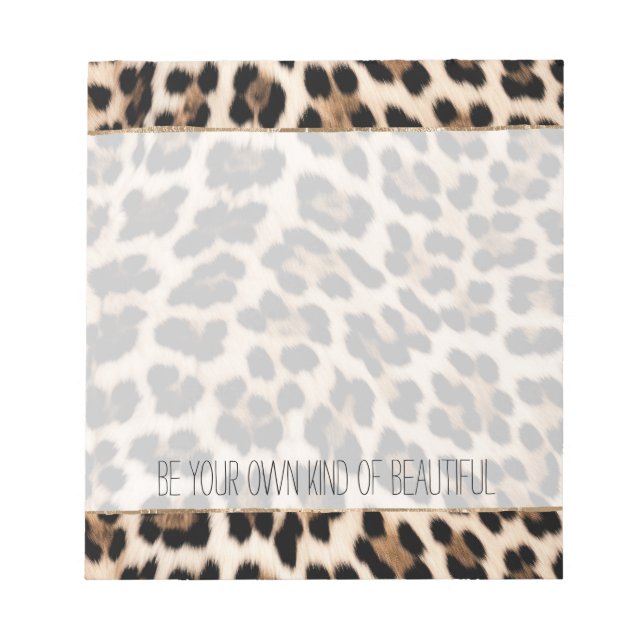 Creamy Brown Black Leopard Print Notepad (Front)