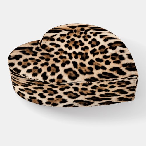 Creamy Brown Black Leopard Print  Paperweight