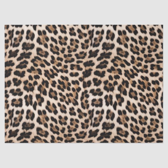 Creamy Brown Black Leopard   Tissue Paper (Front)