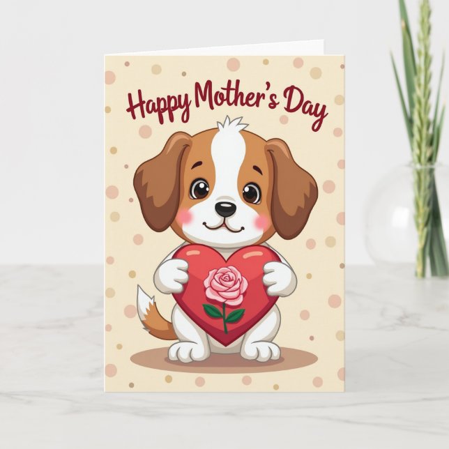 Creamy Canine Love Heart Card (Front)