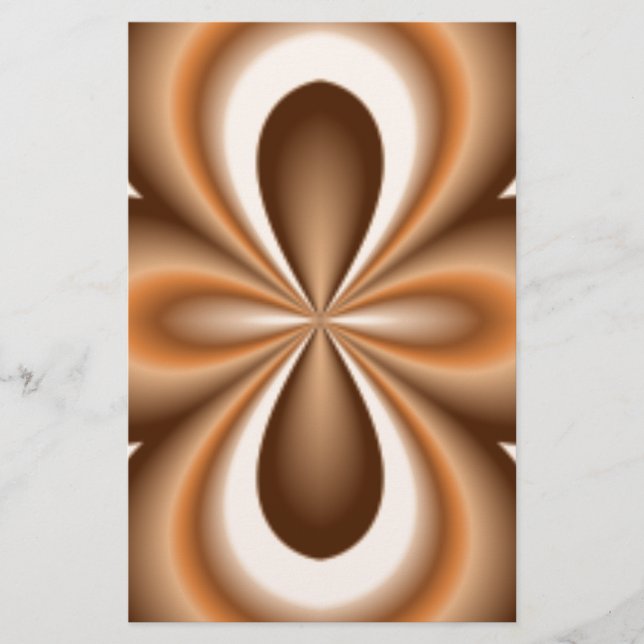 Creamy Caramel Chocolate Pattern Stationery (Front)