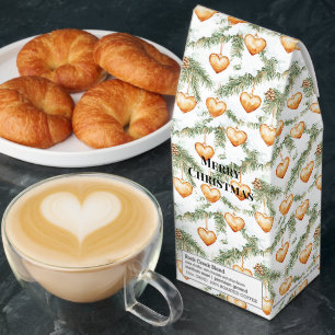 Creamy Caramel Hearts Christmas Tree Branches Roasted Coffee